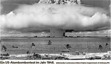 E in US-Atombombentest im Jahr 1946. Wikimedia Commons/United States Department of Defense/PD
