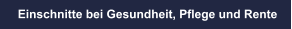 Einschnitte bei Gesundheit, Pflege und Rente